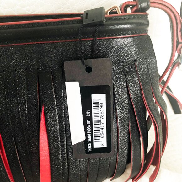 RARE, AUTHENTIC Black & Red Prada Fringe Leather Wristlet NWT - Picture 7 of 9
